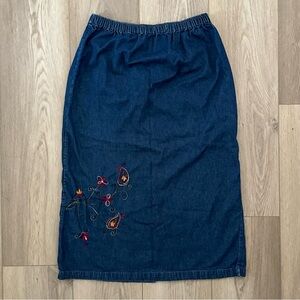 Vtg erika maxi denim skirt